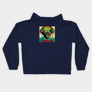 Retro Trippy Music Speakers Zombie 60s Style Kids Hoodie